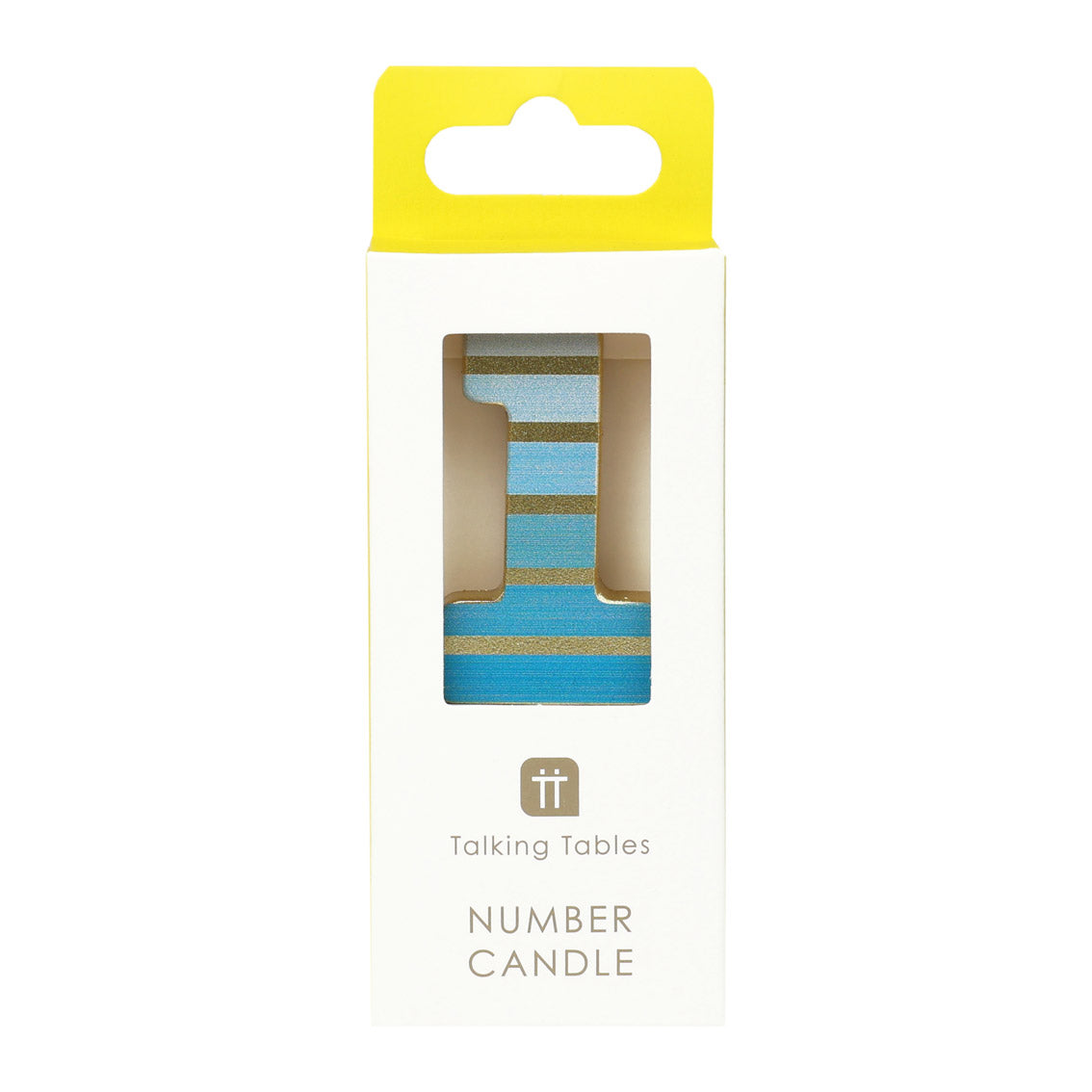 Blue & Gold Birthday Number Candle - 1