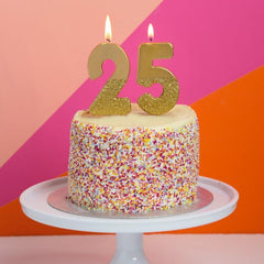 Gold Glitter Birthday Number Candle - 5