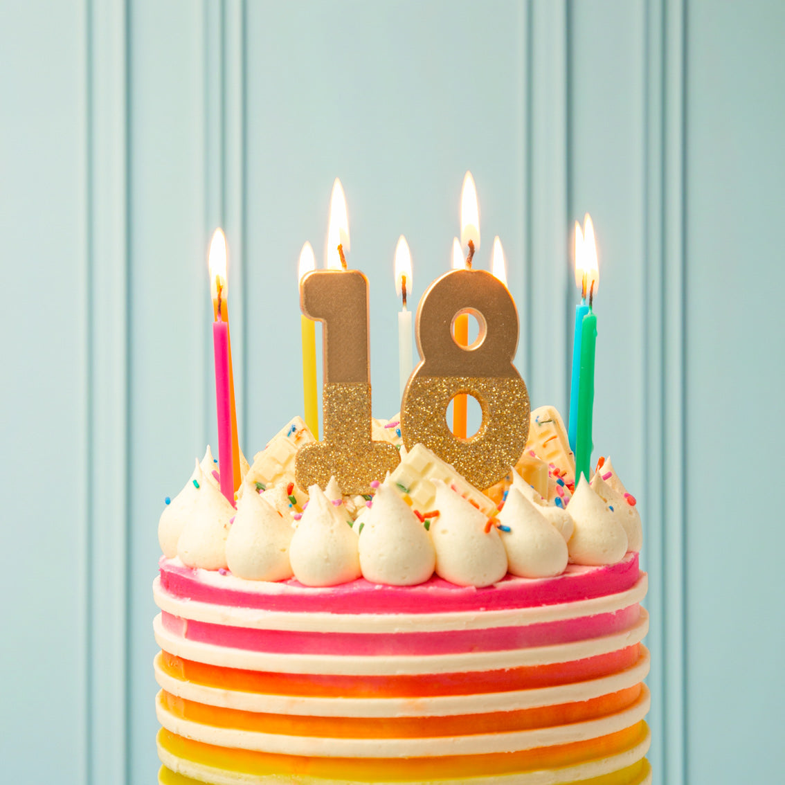 Gold Glitter Birthday Number Candle - 8
