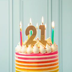 Gold Glitter Birthday Number Candle - 2
