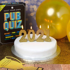 Gold Glitter Birthday Number Candle - 0