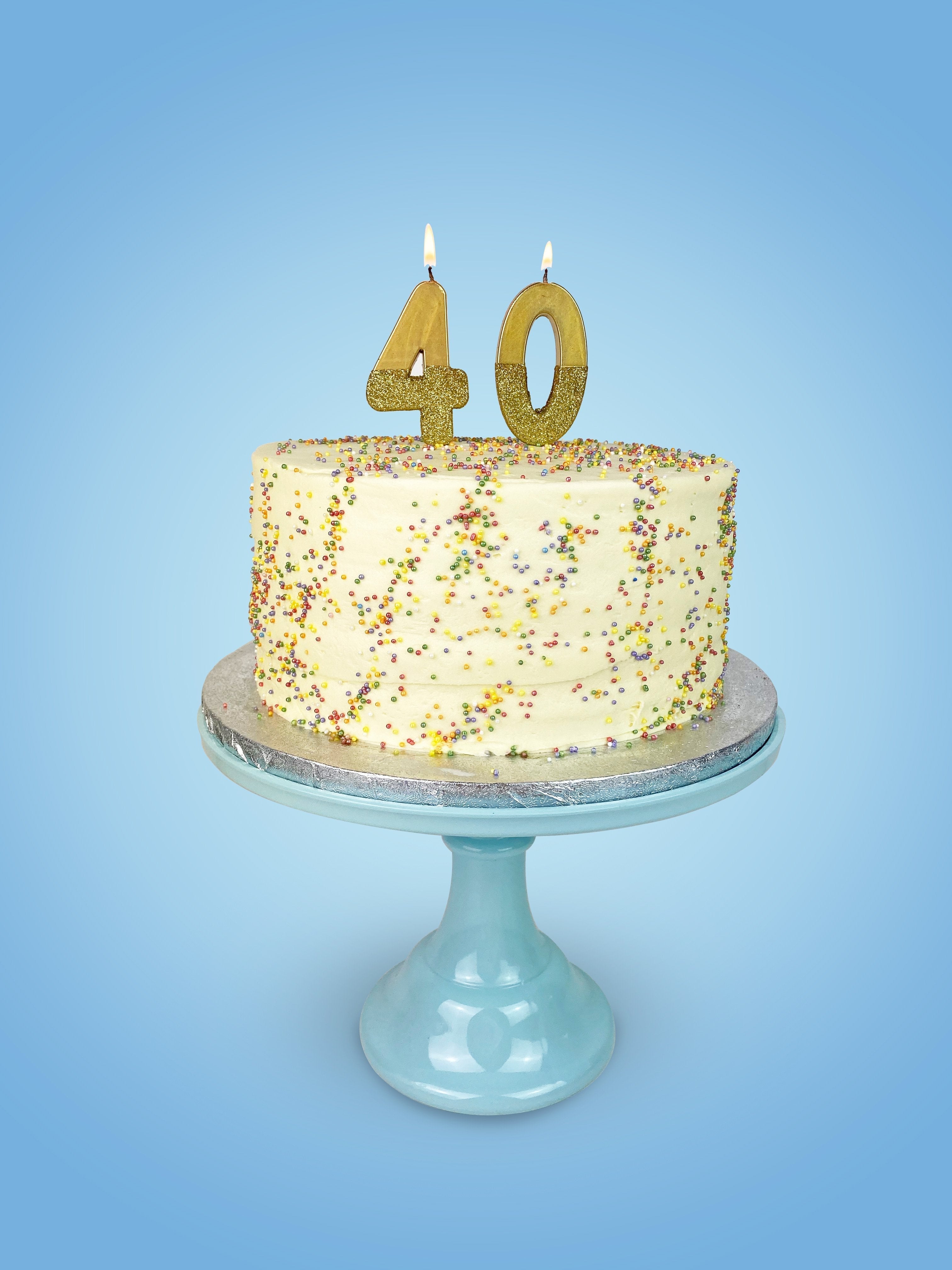 Gold Glitter Birthday Number Candle - 4