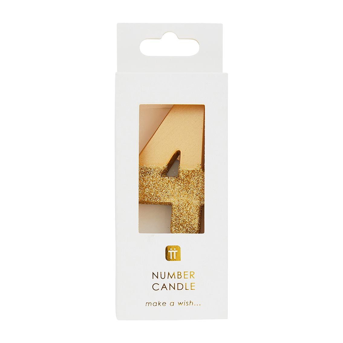 Gold Glitter Birthday Number Candle - 4
