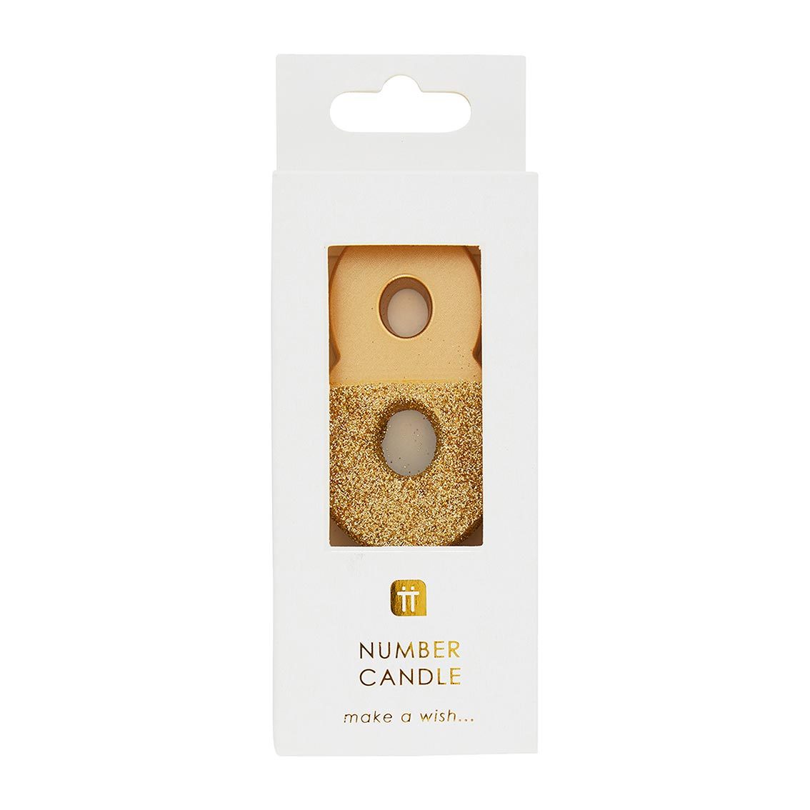 Gold Glitter Birthday Number Candle - 8