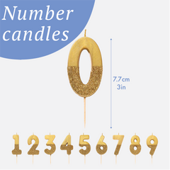 Gold Glitter Birthday Number Candle - 6