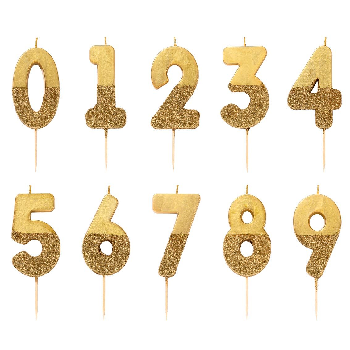 Gold Glitter Birthday Number Candle - 8