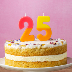 Orange & Pink Birthday Number Candle - 2