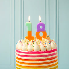 Orange & Mint Green Birthday Number Candle - 1