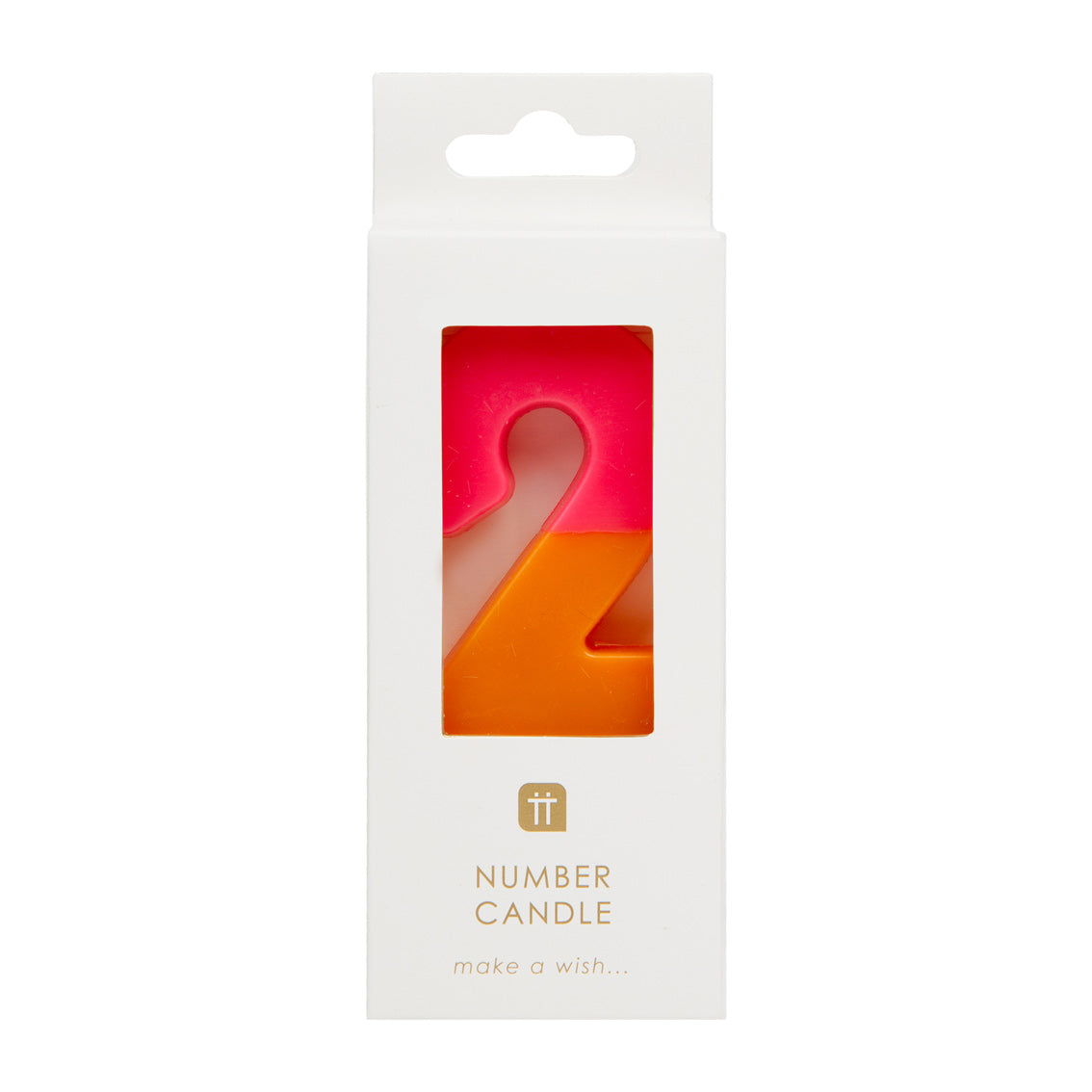 Orange & Pink Birthday Number Candle - 2