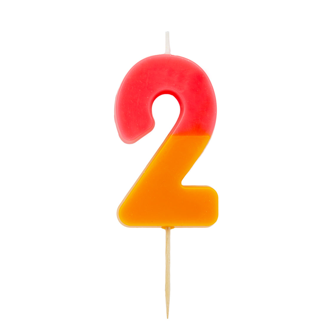 Orange & Pink Birthday Number Candle - 2