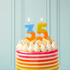 Orange & Yellow Birthday Number Candle - 5