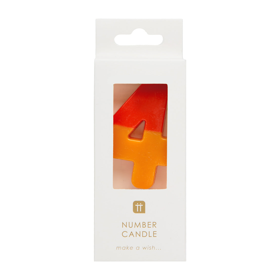 Orange & Red Birthday Number Candle - 4