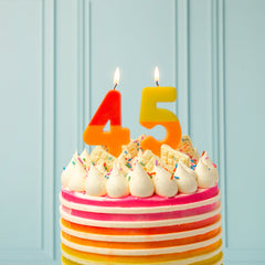 Orange & Red Birthday Number Candle - 4