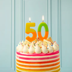 Orange & Yellow Birthday Number Candle - 5
