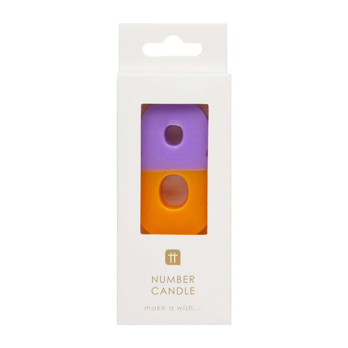 Orange & Purple Birthday Number Candle - 8