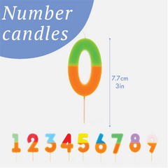 Orange & Light Pink Birthday Number Candle - 9