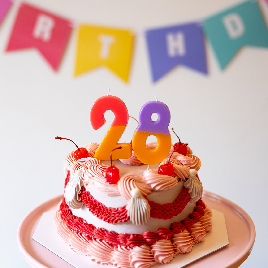 Orange & Purple Birthday Number Candle - 8