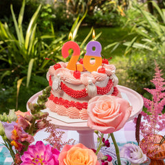 Orange & Purple Birthday Number Candle - 8