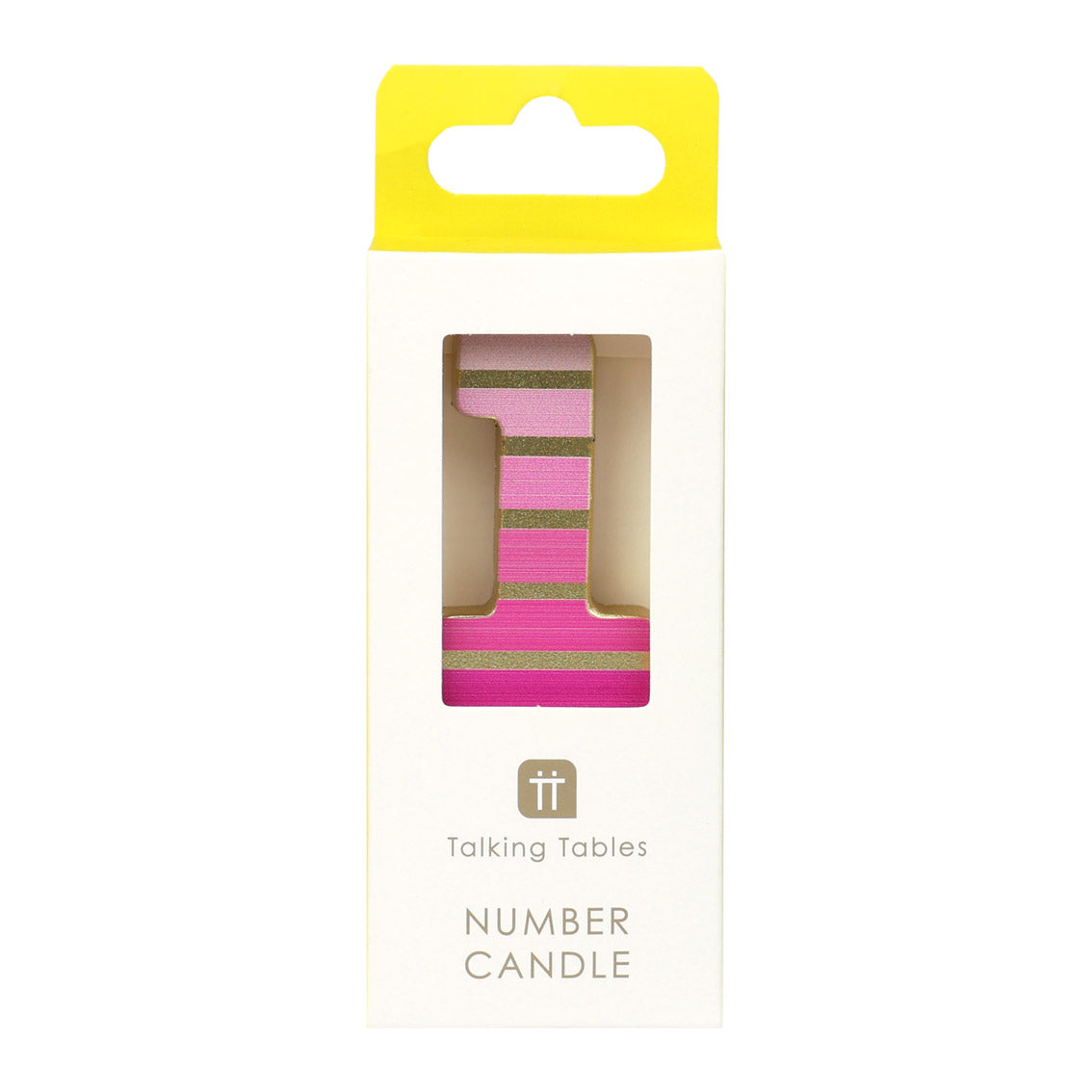 Pink & Gold Birthday Number Candle - 1