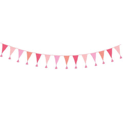 Pink Fabric Birthday Banner Bunting - 3m