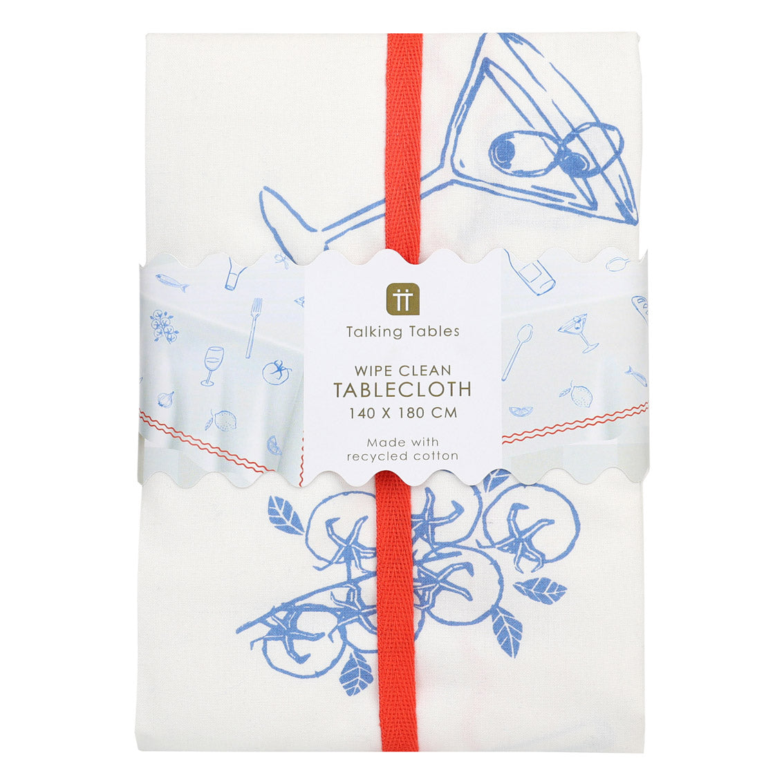 Food & Drinks Motifs Fabric Tablecloth