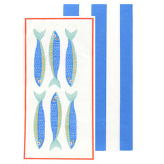 Fish Long Lunch Paper Napkins - 16 Pack