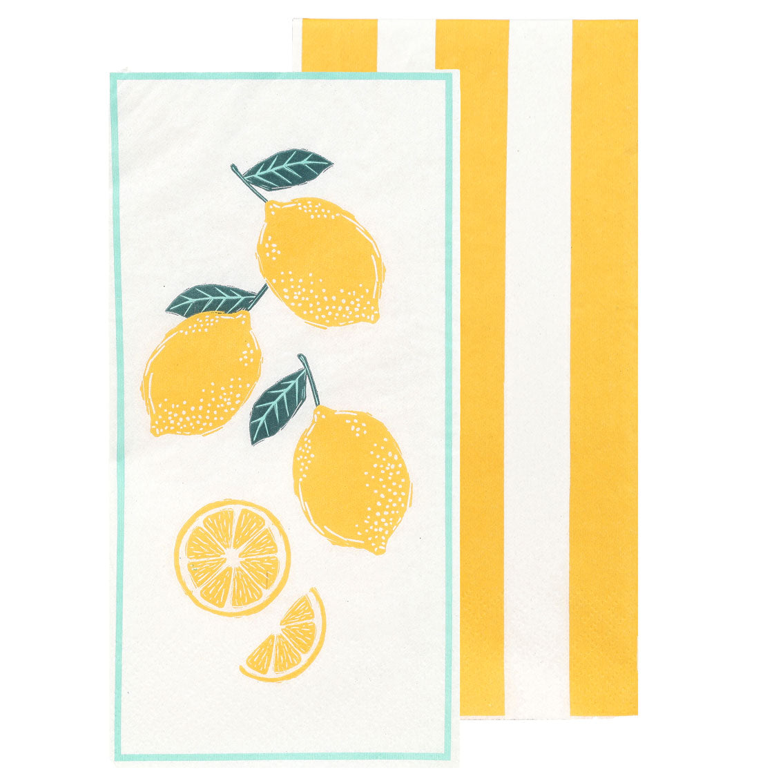 Lemon Long Lunch Paper Napkins - 16 Pack