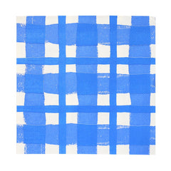 Blue & White Check Paper Napkins - 20 Pack