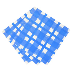 Blue & White Check Paper Napkins - 20 Pack