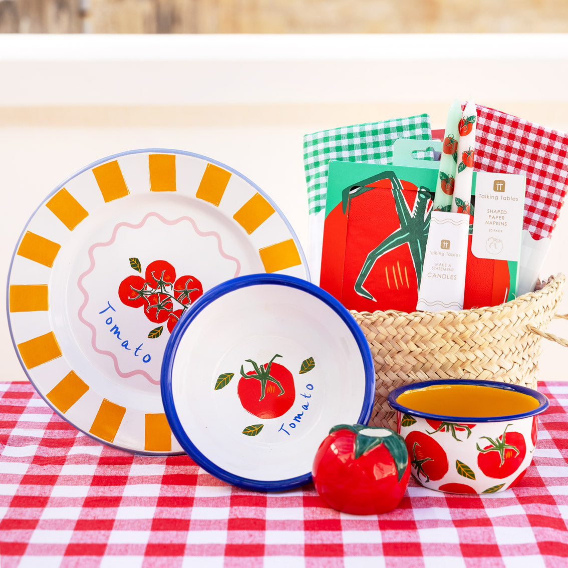 Green & White Gingham Tea Towels/Napkins