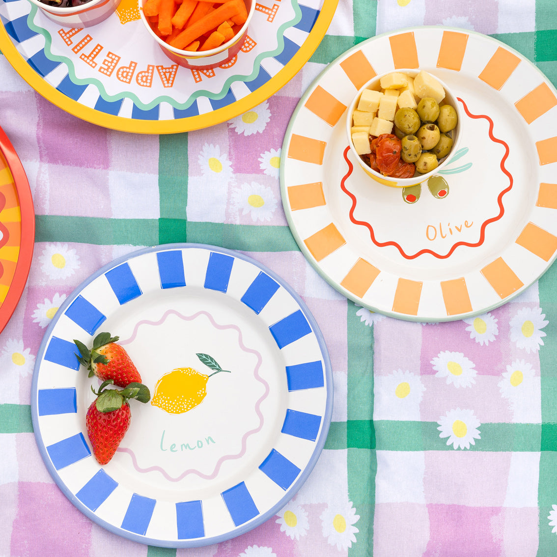 Olive Enamel Plate - 25cm