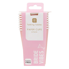 Bridal Pink Paper Cups - 8 Pack