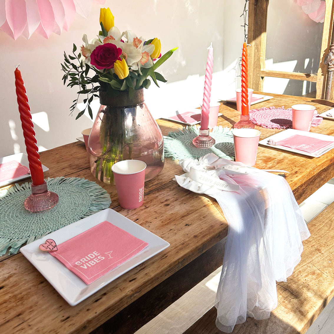 Bridal Pink Paper Cups - 8 Pack