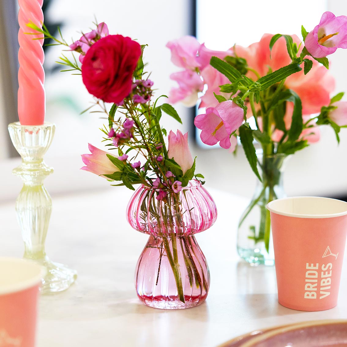 Bridal Pink Paper Cups - 8 Pack