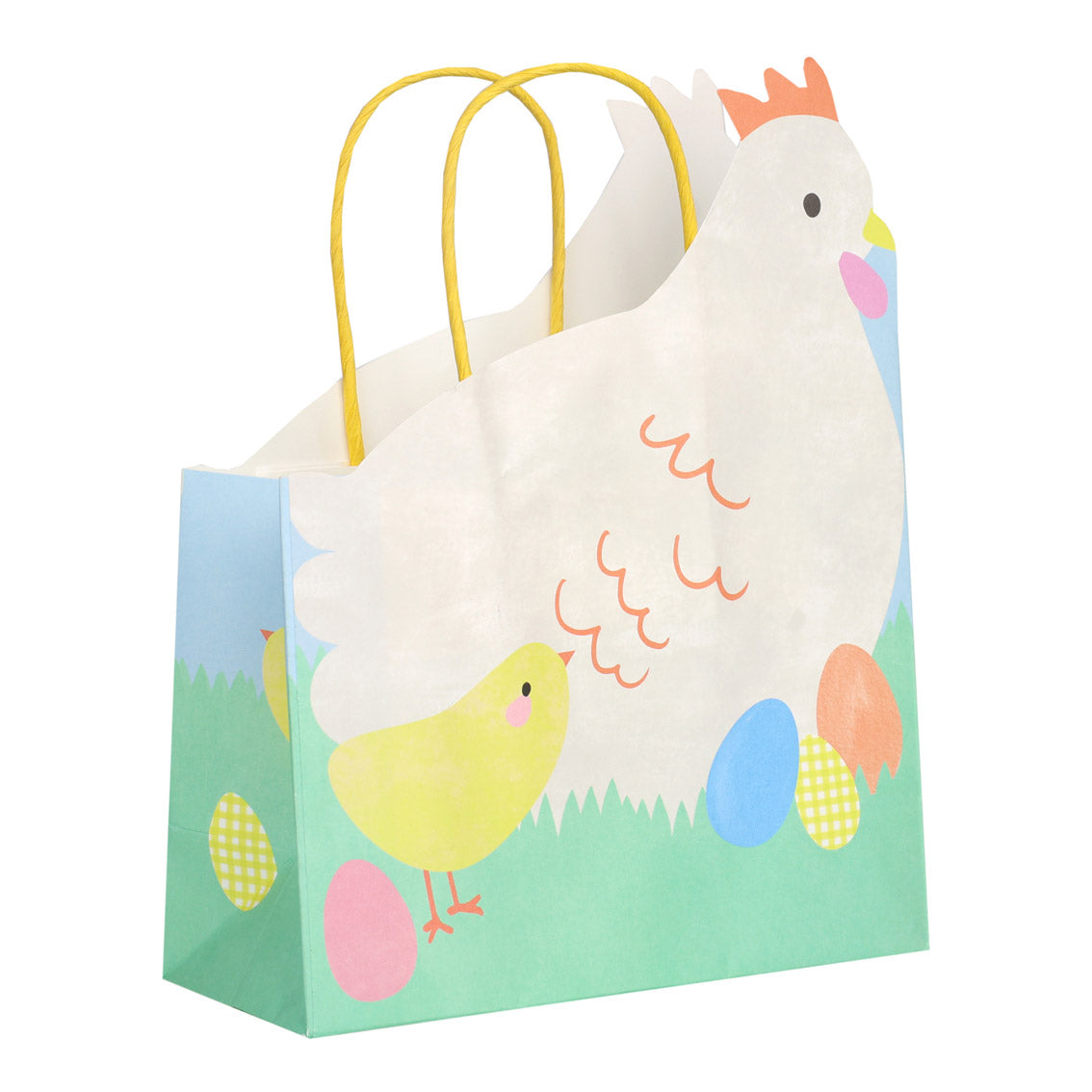 Hen Shaped Easter Paper Gift Bags - 6 Pack