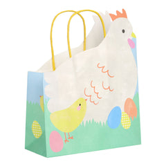 Hen Shaped Easter Paper Gift Bags - 6 Pack
