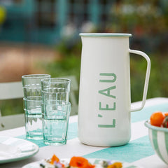 Enamel Water Jug "L'Eau" - 20cm