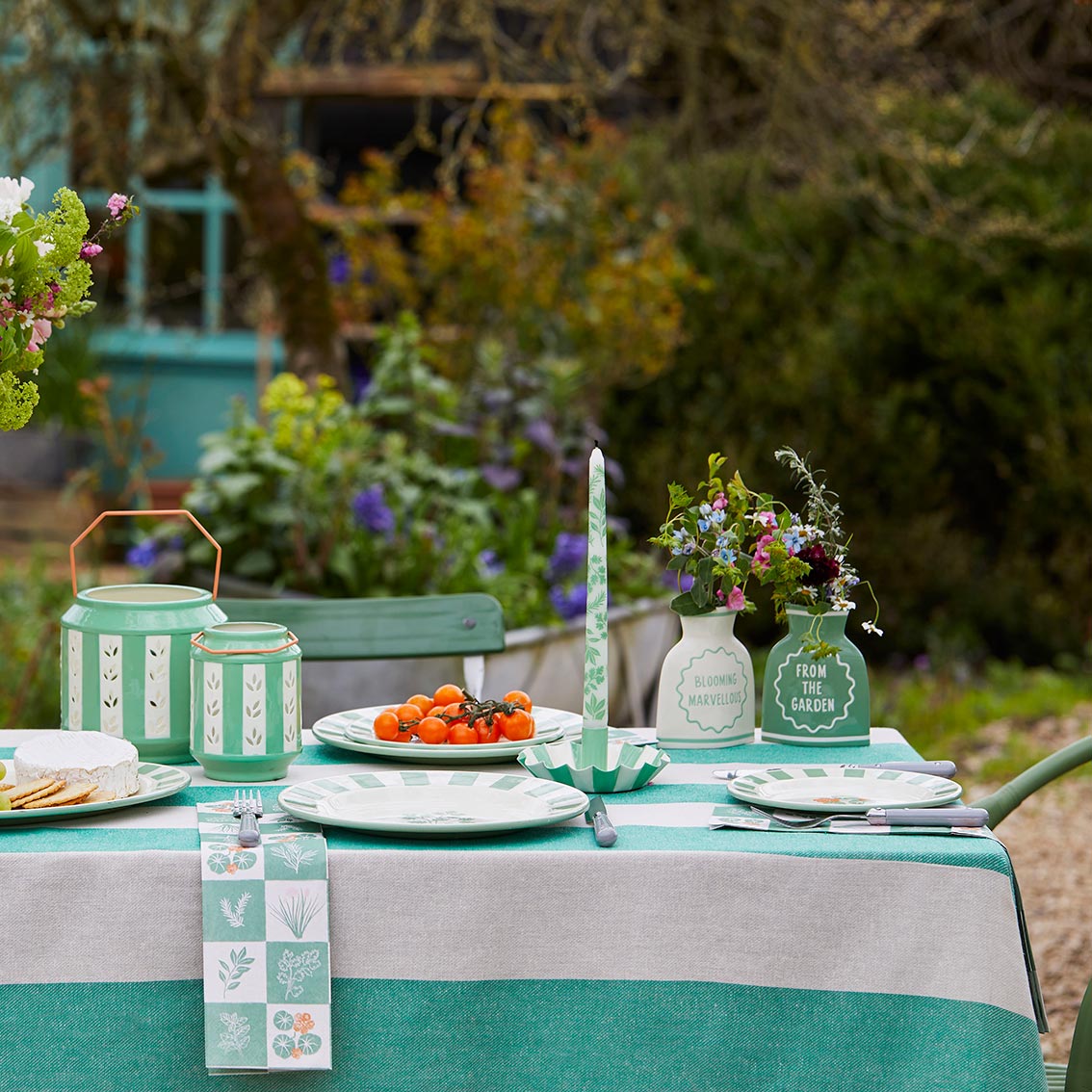 Green Enamel Lanterns Set