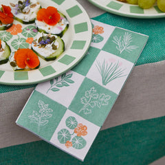 Herb Long Lunch Paper Napkins - 16 Pack