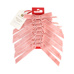 Pink Velvet Decorative Bows - 8 Pack