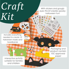 Halloween Masks & Headband Kit - 12 Pack