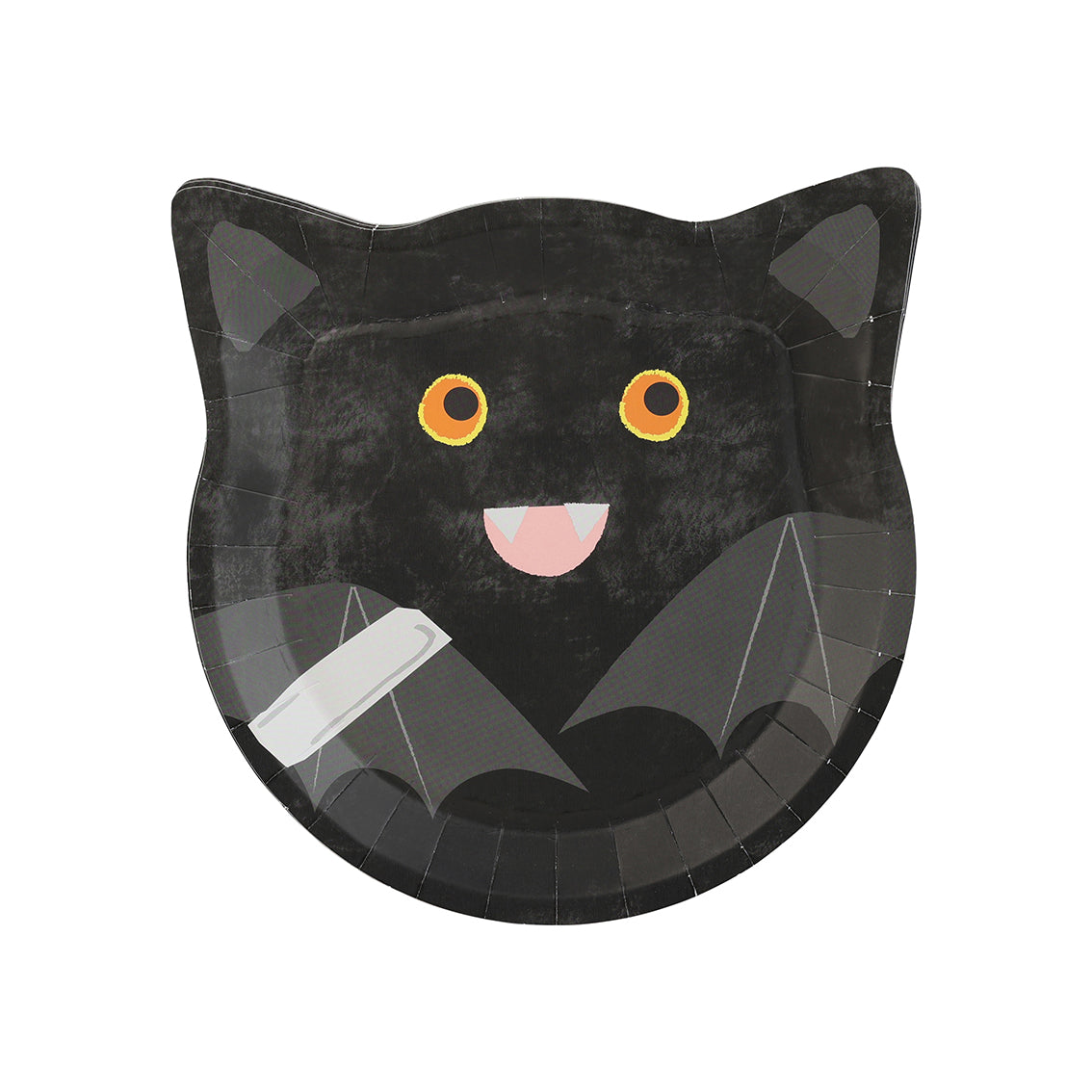 Halloween Cat Face Shaped Plate - 10 Pack