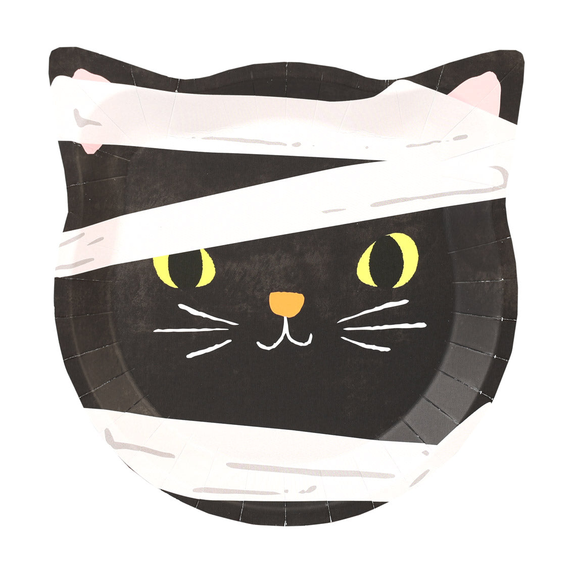 Halloween Cat Face Shaped Plate - 10 Pack