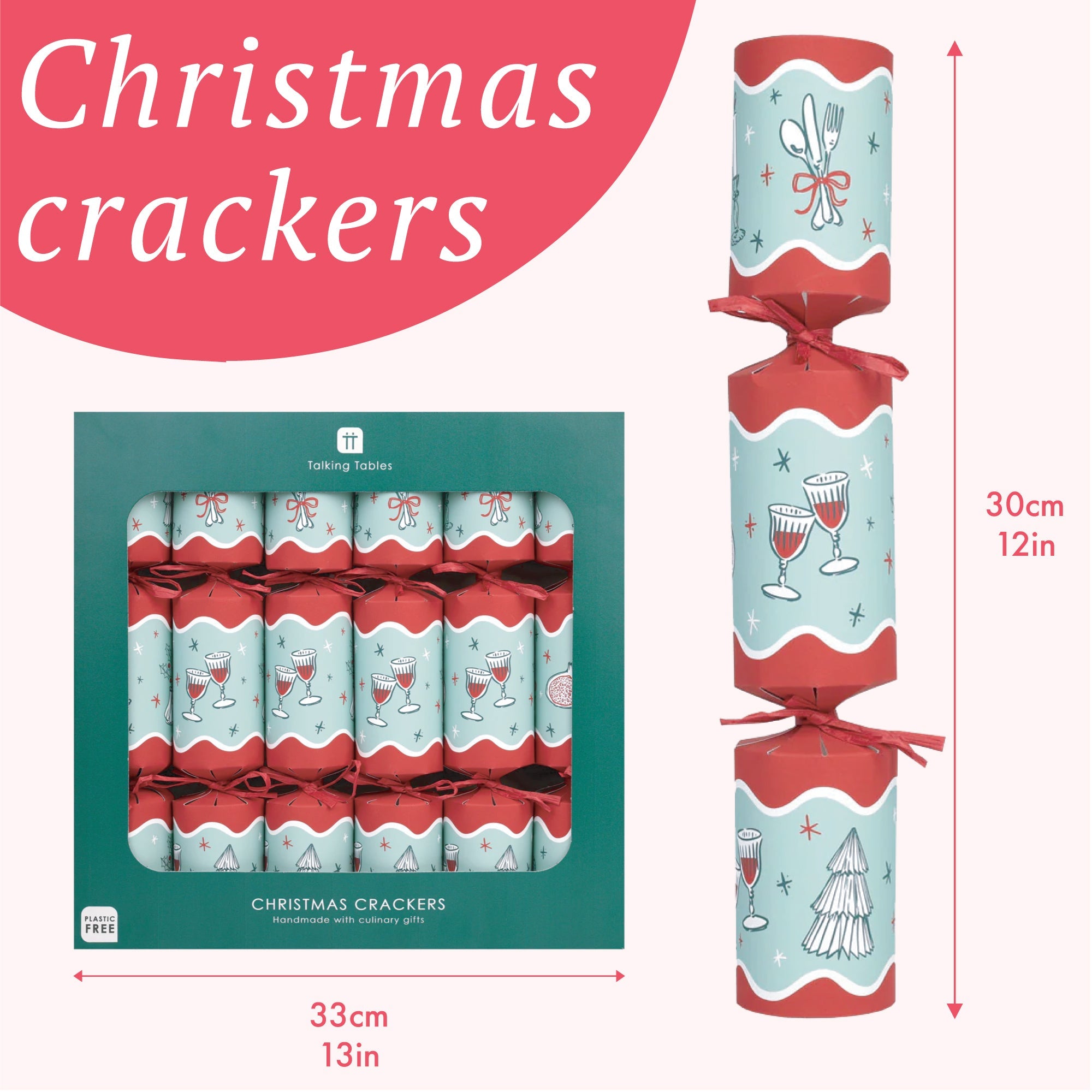 Bon Noel Icons Green Christmas Crackers – 6 Pack