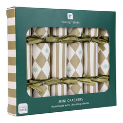 Gold Harlequin Mini Christmas Crackers - 6 Pack
