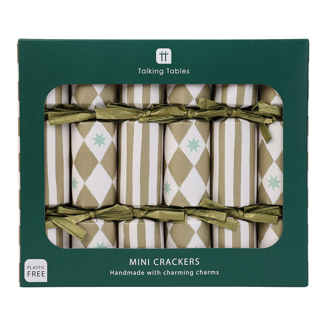 Gold Harlequin Mini Christmas Crackers - 6 Pack