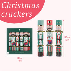 Nutcracker 3 Design Christmas Crackers - 6 Pack