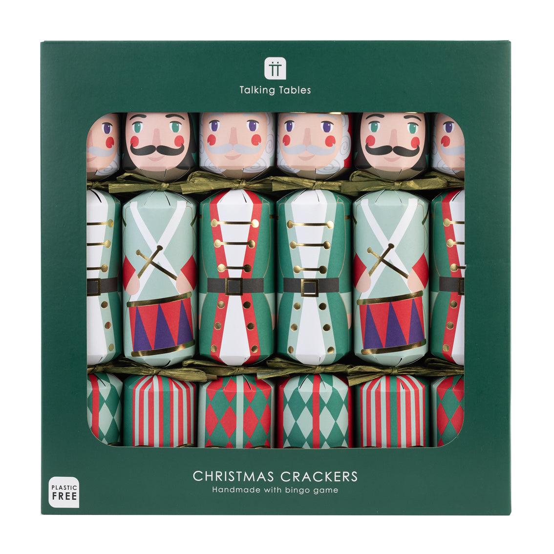 Nutcracker 3 Design Christmas Crackers - 6 Pack