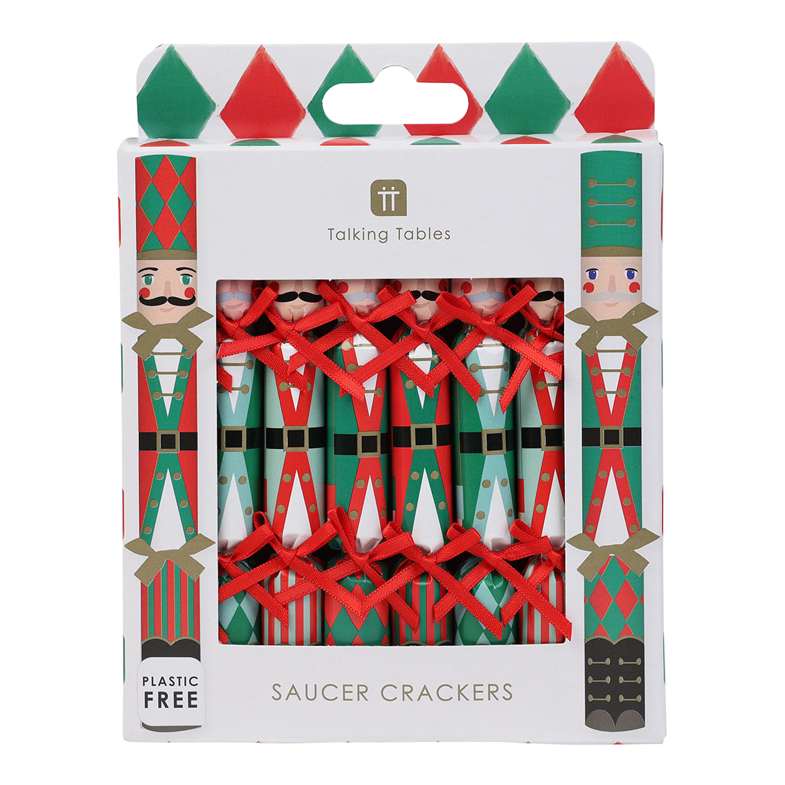 Nutcracker Christmas Saucer Crackers - 8 Pack
