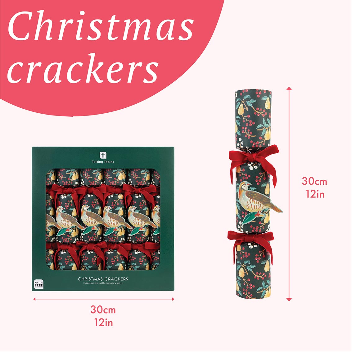 Partridge & Pear Christmas Crackers - 6 Pack